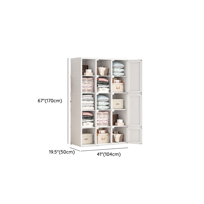 Armario de plástico de plástico independiente con estantes con estantes