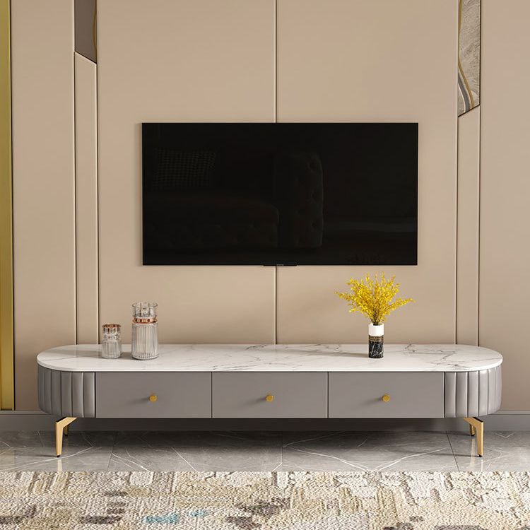 Scandinavian TV Media Stand Stone Enclosed Storage TV Stand Console with Drawers Clearhalo 'furn' 'furn_tv_stands_entertainment_centers' 'Furniture' 'Living Room Furniture' 'TV Stands & Entertainment Centers' 'TV Stands & Media Storage Furniture' 'tv_stands_entertainment_centers' 1200x1200_454fc8e6-ab86-41ac-8e88-3ea511ff4523