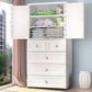 White and Grey Wardrobe Armoire Contemporary Plastic Wardrobe Clearhalo 'Armoires & Wardrobes' 'armoires_wardrobes' 'Bedroom Furniture' 'furn' 'furn_armoires_wardrobes' 'Furniture' 1200x1200_45508855-a428-4302-9819-1956b23af464