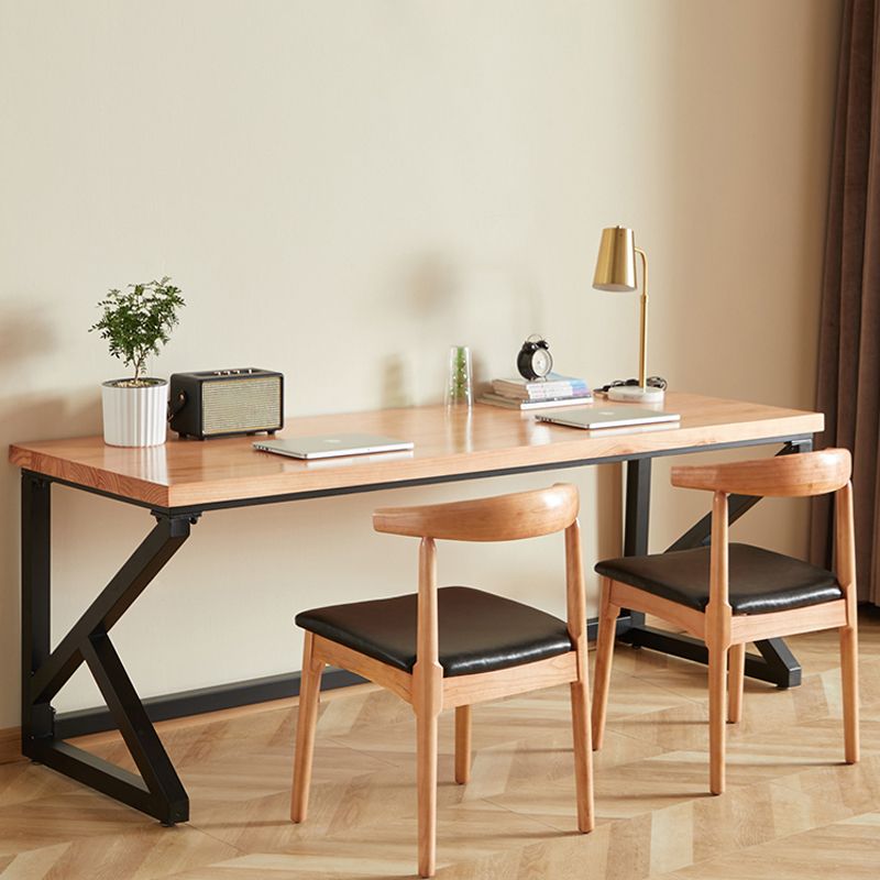 Industrieel schrijfbureau rechthoekig vast hout dennenkantoor bureau