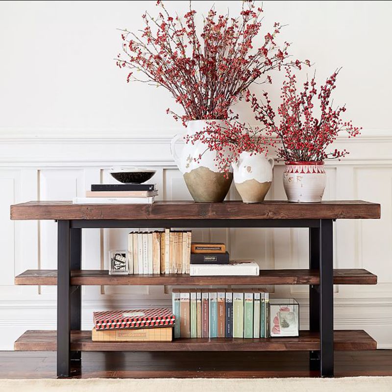 Industrial Pine TV Stand Console Open Storage TV Media Stand with Shelves for Living Room Clearhalo 'furn' 'furn_tv_stands_entertainment_centers' 'Furniture' 'Living Room Furniture' 'TV Stands & Entertainment Centers' 'TV Stands & Media Storage Furniture' 'tv_stands_entertainment_centers' 1200x1200_45518987-6fb8-4bcb-9169-6dadaa6efe40