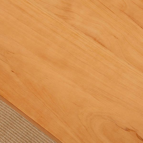 Tavolino da caffè rettangolo scandinavo con top in legno massiccio e base acrilica