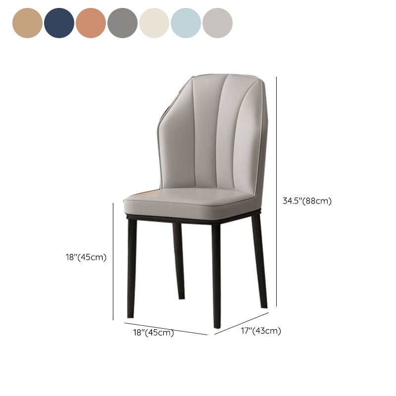 Faux Leather Side Chair Wingback Armless Chair for Dining Room Clearhalo 'Dining Chairs' 'Dining Tables & Seating' 'dining_chair' 'furn' 'furn_dining_chair' 'Furniture' 'Kitchen & Dining Furniture' 1200x1200_4553ca3d-ff2b-4eba-9354-87d408078ca0