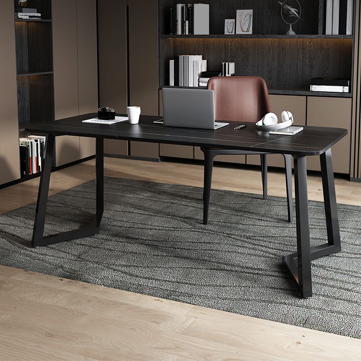Rectangular Shaped Office Table Stone Writing Desk in Grey/White/Black Clearhalo 'furn' 'furn_office_desk' 'Furniture' 'Office Desks' 'Office Furniture' 'office_desk' 1200x1200_455583a7-7d3f-411f-8877-a3f0a6705206