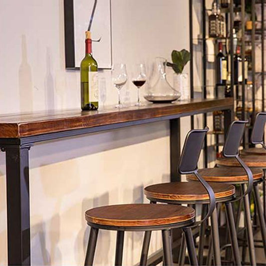 Tavolo da pranzo in legno in legno di pino tavolo da bar rettangolo industriale con cavalletto per bar