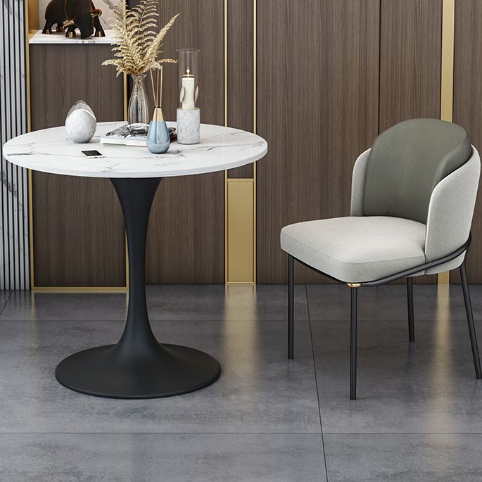 Modern Round Dining Table Sintered Stone Table with Tulip Base Clearhalo 'Dining Tables & Seating' 'Dining Tables' 'dining_table' 'furn' 'furn_dining_table' 'Furniture' 'Kitchen & Dining Furniture' 1200x1200_4558964b-9b86-41b4-a717-84b325d07044