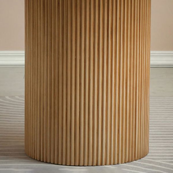 ラウンドダイニングテーブルコンテンポラリースタイルのソリッドウッドブラウンディナーテーブル