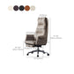 Chaise de bureau en cuir moderne bras tabac à bras rembourrés chaise pivotante de hauteur de siège avec roues