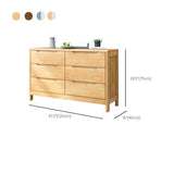 Solid Wood Cabinet with Drawers 15.7" D Rectangular Chest in Rubberwood