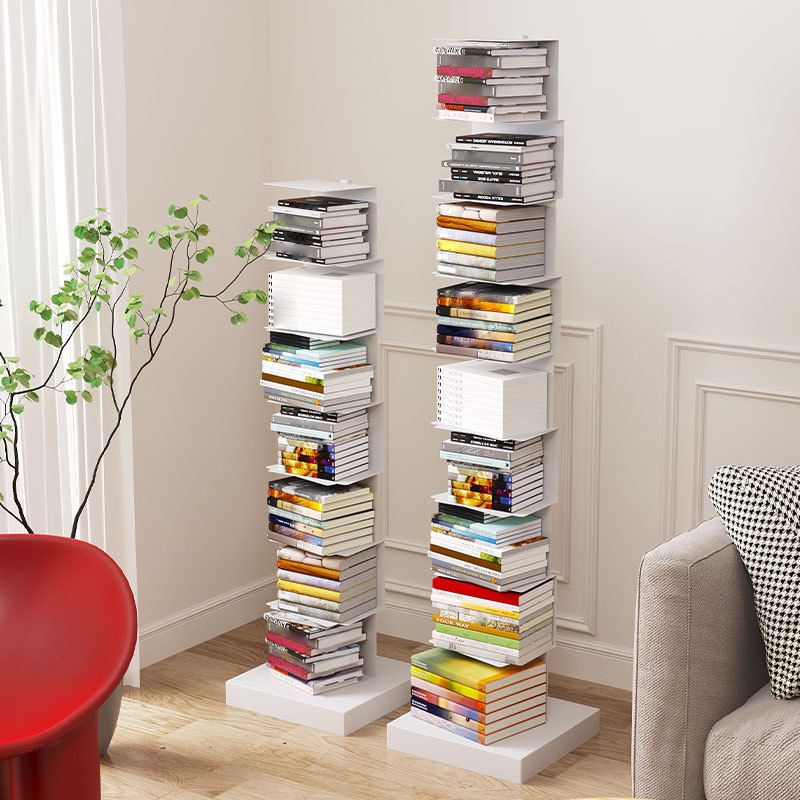 Contemporary Style Geometric Bookcase Vertical Closed Back Bookshelf