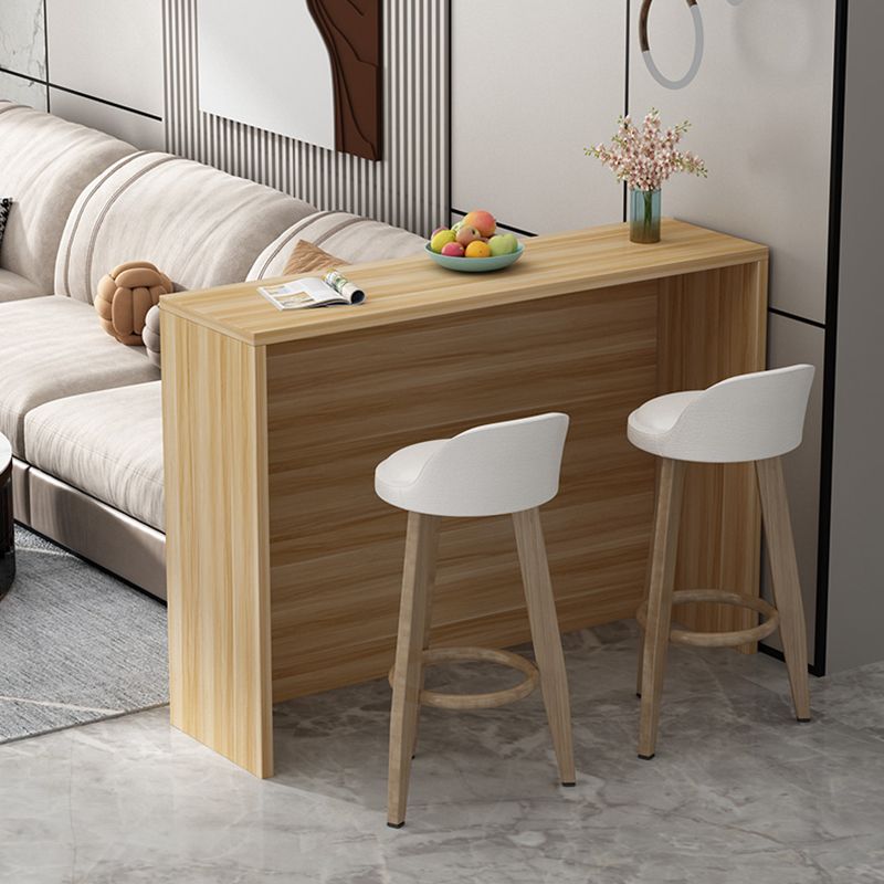 Modern Living Room Rectangle Wooden Top Pedestal Bar Dining Table Clearhalo 'Bar Furniture' 'Bar Tables' 'bar_tables' 'furn' 'furn_bar_tables' 'Furniture' 'Kitchen & Dining Furniture' 1200x1200_455f2e9f-f856-4bff-9830-9481820f6da5