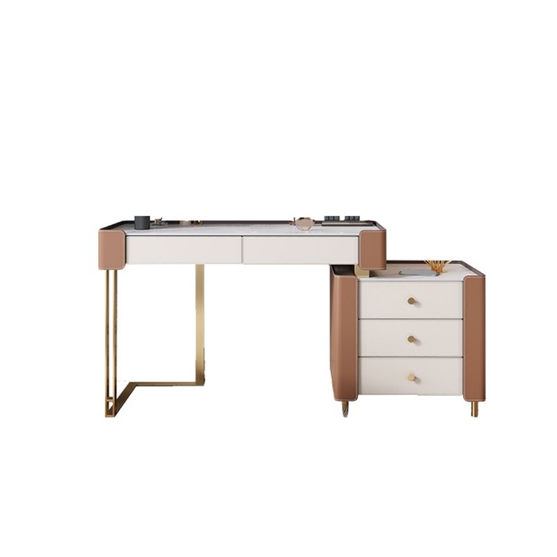 Gambe da tavolo in metallo in ardesia in ardesia bianca con 2/5 cassetti