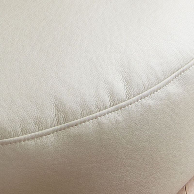 Modern Fixed Back Chair Solid Color Faux Leather Armless Chair