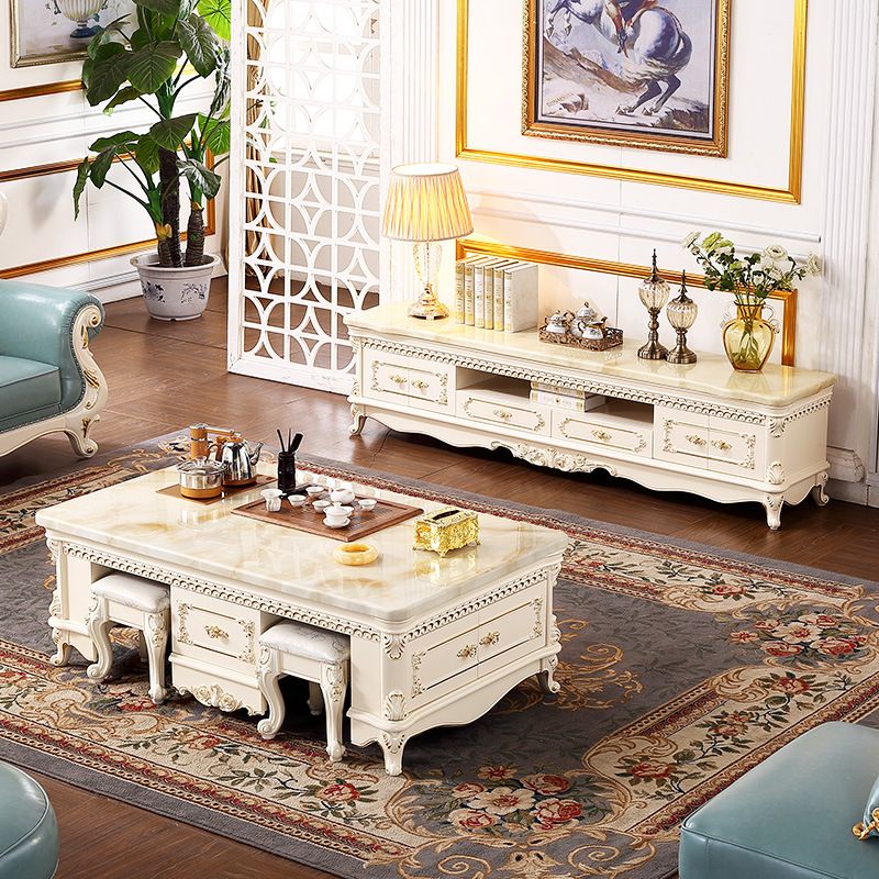 Glam Media Console Marble Open Shelving TV Stand for Living Room Clearhalo 'furn' 'furn_tv_stands_entertainment_centers' 'Furniture' 'Living Room Furniture' 'TV Stands & Entertainment Centers' 'TV Stands & Media Storage Furniture' 'tv_stands_entertainment_centers' 1200x1200_45660db7-ee9b-4de8-89d7-3ec820b85d26