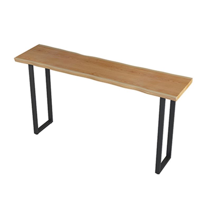 Metal Bar Table Rectangle Wood Top Bistro Pub Table Modern Style Breakfast Table