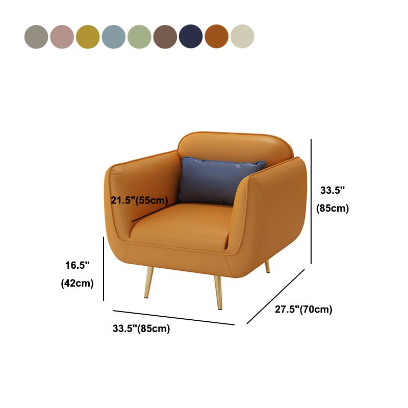 グラム静止フェイクレザースクエアアームリビングルームステイン耐性ソファ