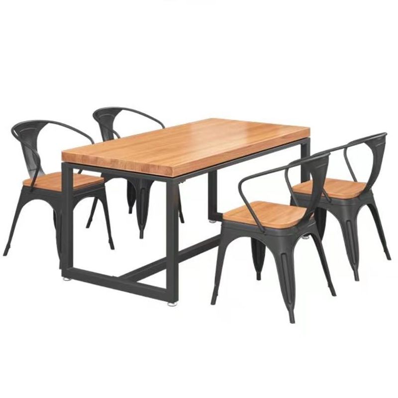 Set tavolo da pranzo rettangolare industriale Set dinette da 1/4/5 pezzi per la casa