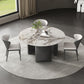 Grey Base Dining Site Table Contemporary Round Dining Room Table Clearhalo 'Dining Tables & Seating' 'Dining Tables' 'dining_table' 'furn' 'furn_dining_table' 'Furniture' 'Kitchen & Dining Furniture' 1200x1200_456882b0-bf82-42ba-91d1-f728b9dec7f7