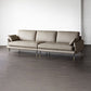 Modern Pillow Top Arm Sofa Faux/Genuine Leather Sofa in Gray