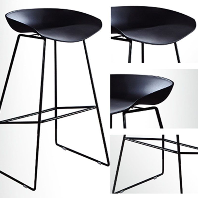Scandinavian Style Bar-stool Iron Legs Bucket Seat Single Counter Stool for Kitchen Bar Clearhalo 'Bar Furniture' 'Bar Stools' 'bar_stools' 'furn' 'furn_bar_stools' 'furniture_bar_stools' 'Kitchen & Dining Furniture' 'kitchen&dining_furn' 'kitchen' 'kitchen_furn' Furniture' 1200x1200_4569958a-4e52-48b9-bf93-4ebfc3c21787