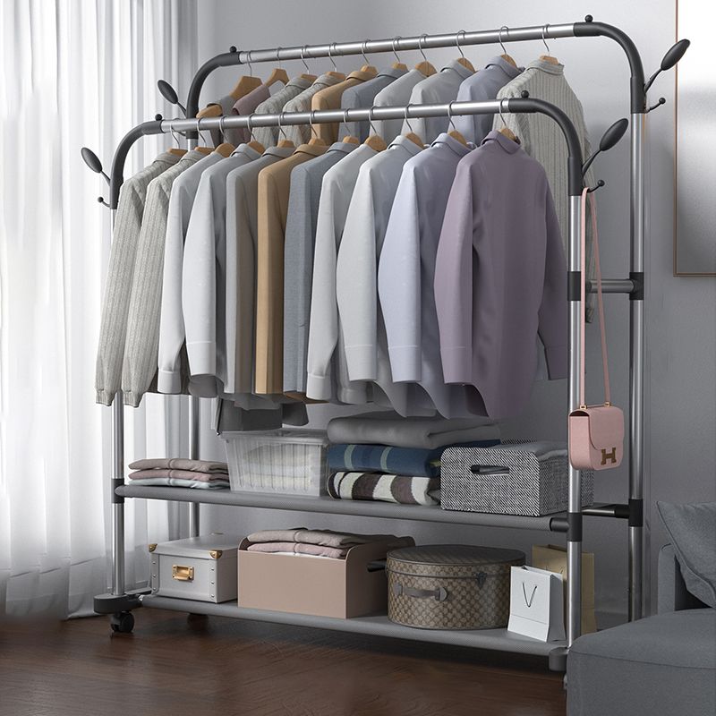 Métal de rack de manteau contemporain Aucun crochet pénible inclus