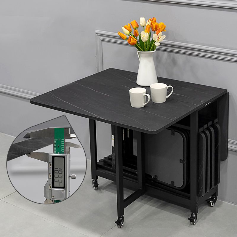 Modern 1/2/5/7 Pieces Foldable Dinette Set Black Wood Dining Table Set for Kitchen Clearhalo 'Dining Room Sets' 'Dining Tables & Seating' 'dining_room_set' 'furn' 'furn_dining_room_set' 'Furniture' 'furniture_dining_room_set' 'Kitchen & Dining Furniture' 1200x1200_456bdb68-15b0-485f-a913-7b5858f4dab7