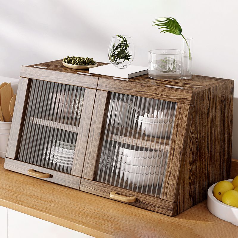 Sideboard contemporanea in legno massiccio 13,4 "H Board laterale con armadi