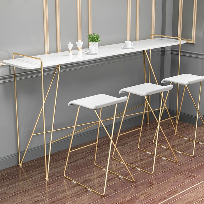 Tavolo da pub glam con telaio metallico tavolo da barra in marmo rettangolo