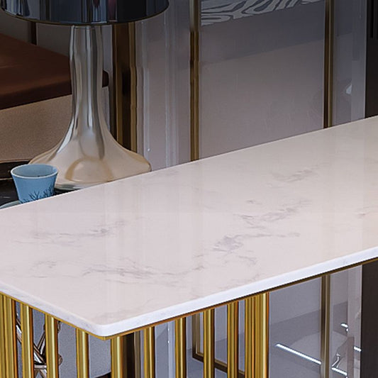 Tavolo da bar rettangolo in stile glam doppio tavolo da pranzo bar con barra con deposito