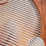 Tavolino accento in legno massiccio soggiorno a forma naturale a doppio livello 4 gambe