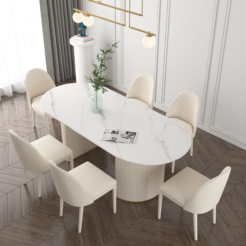 Modern Sintered Stone Dining Table Oval Dinner Room Kitchen Table Clearhalo 'Dining Tables & Seating' 'Dining Tables' 'dining_table' 'furn' 'furn_dining_table' 'Furniture' 'furniture_dining_table' 'Kitchen & Dining Furniture' 'kitchen' 'kitchen_dining_table' 1200x1200_456f4cfb-4f0b-4e46-aad3-7392e5b37a2b