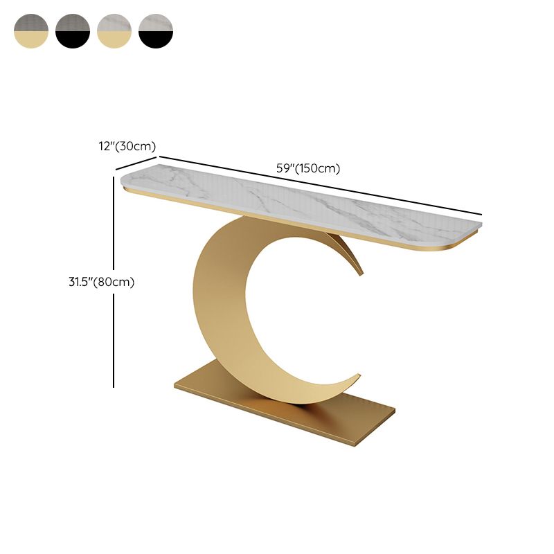 Stone Modern Console Table 31.5" Tall Accent Table with 1 Shelf