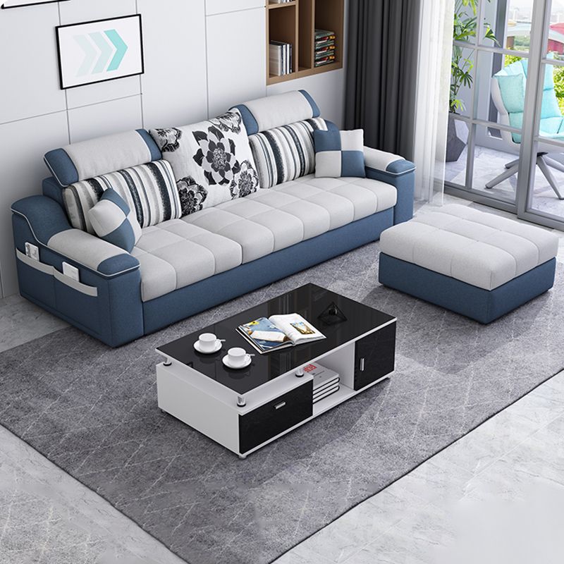 White/Blue Pillow Top Arm Pillowed Back Cushions Sectional Furniture Clearhalo 'furn' 'furn_sectionals' 'Furniture' 'furniture_sectionals' 'kitchen' 'kitchen_sectionals' 'Living Room Furniture' 'Sectionals' 1200x1200_457128cd-d2ca-48cf-92dc-ee0f227f1cb0