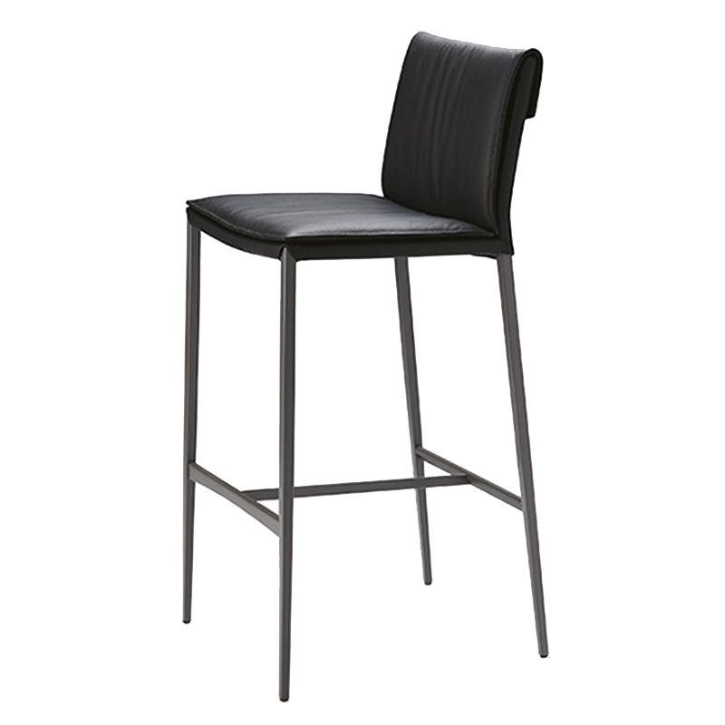 Moderne stijl lage rug bar stool pu lederen aanrechtbar kruk met metalen benen