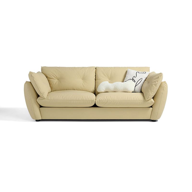 Divano braccio svasato cuscini standard a sedere in oro e verde chiaro