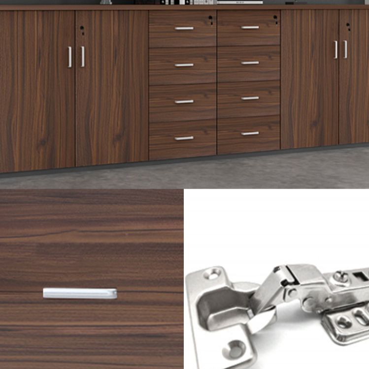 Gabinete lateral de archivos contemporáneos de madera de ingeniería con almacenamiento