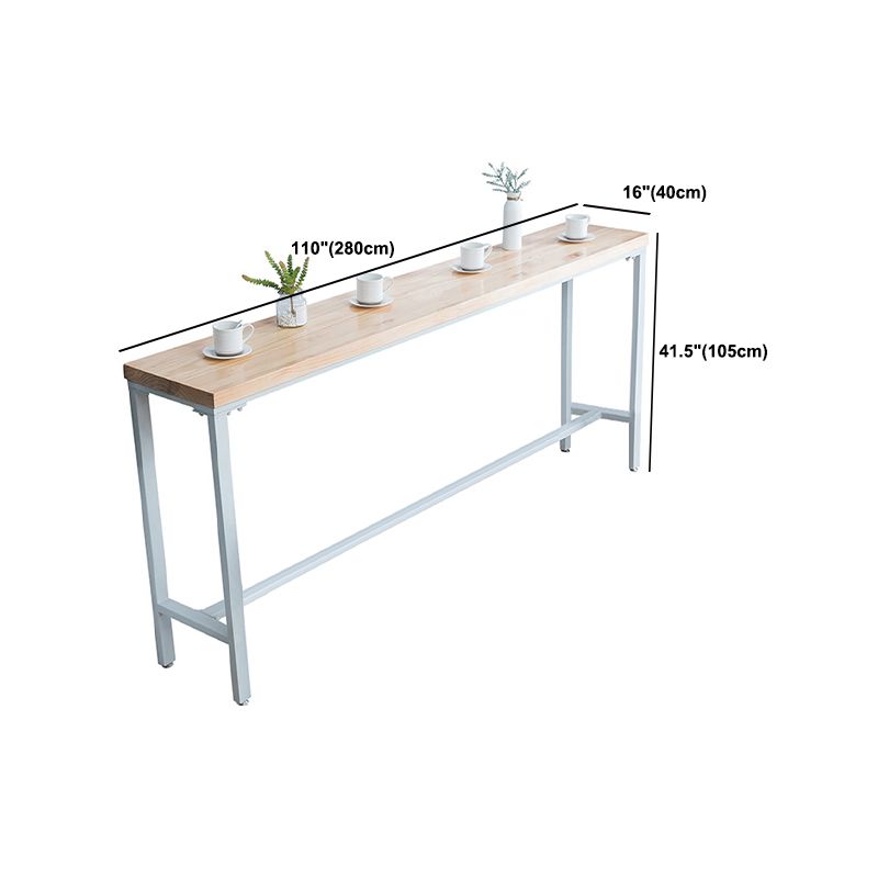 Indoor Wood Counter Wine Table Rectangle Natural and White Bar Height Pub Table Clearhalo 'Bar Furniture' 'Bar Tables' 'bar_tables' 'furn' 'furn_bar_tables' 'Furniture' 'Kitchen & Dining Furniture' 1200x1200_45728b00-37de-4c4e-a7b2-cb2a6324e8db