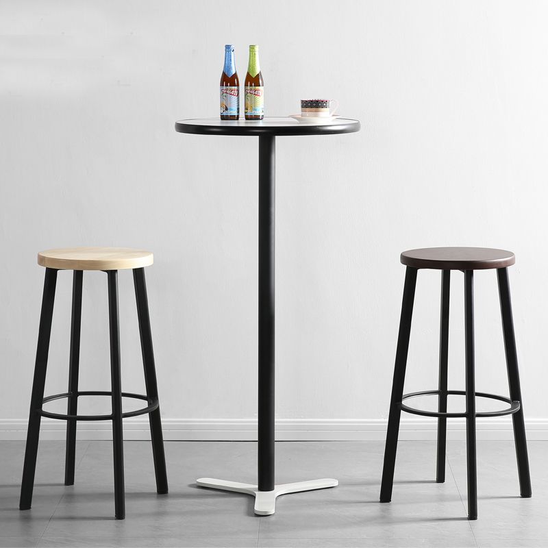 Modern Minimalist Bar And Counter Stool Wrought Iron Solid Wood Cafe Bar Stool,Set of 4 Clearhalo 'Bar Furniture' 'Bar Stools' 'bar_stools' 'furn' 'furn_bar_stools' 'furniture_bar_stools' 'Kitchen & Dining Furniture' 'kitchen&dining_furn' 'kitchen' 'kitchen_furn' Furniture' 1200x1200_45741bc1-4277-421e-90c6-809c1a0cd72e