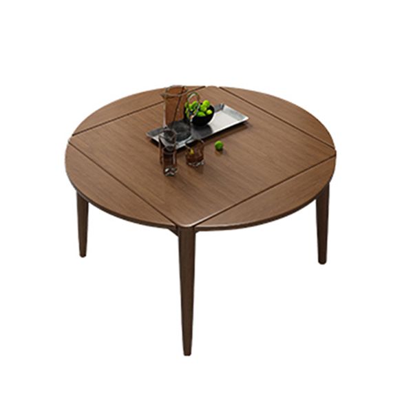 Mid-Century Modern Folding Dining Table Rubberwood Solid Wood Dining Table with 4 Legs