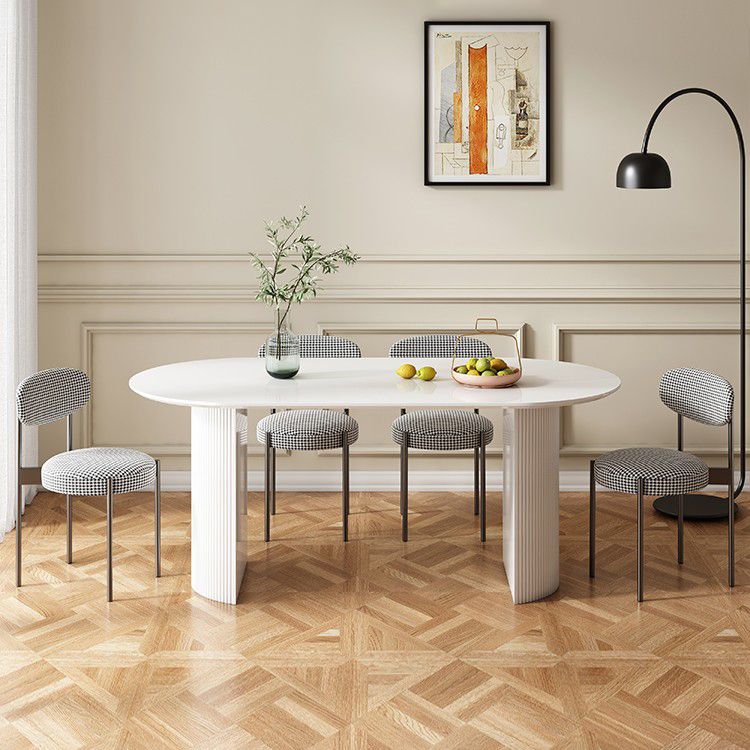 Contemporary White Standard Dining Table Kitchen Dining Table with Double Pedestal Bases Clearhalo ' dining_table' 'Dining Tables & Seating' 'Dining Tables' 'furn' 'furn_dining_table' 'Furniture' 'furniture_dining_table' 'Kitchen & Dining Furniture' 'kitchen&dining_furn' 'kitchen' 'kitchen_dining_table' 1200x1200_4576de7f-3109-4b3c-8393-9236b64f0f78