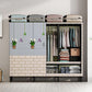 Modern Style Freestanding Wardrobe Armoire Metal Wardrobe with Clothes Rail