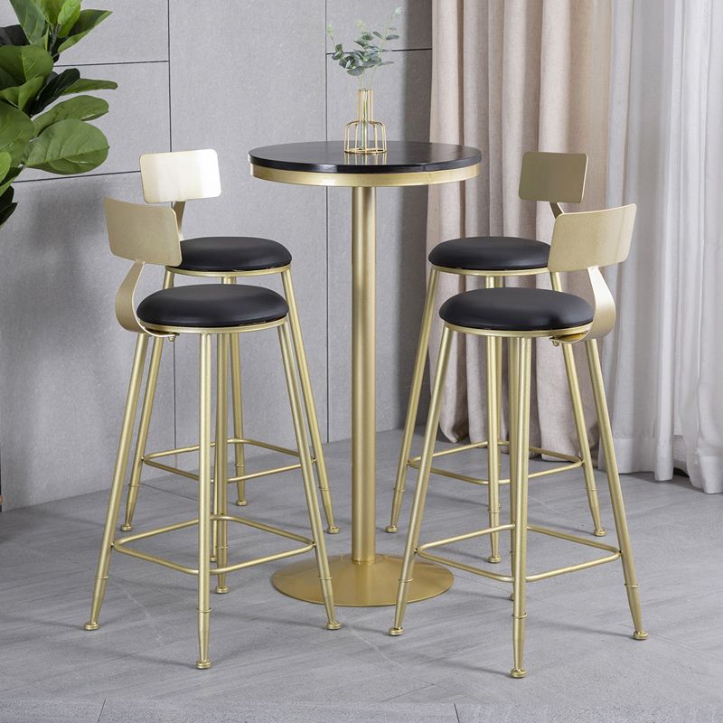 Glam Armless Backrest Counter Stool Iron Beauty Shop Bar Stool with Velvet Cushion Clearhalo 'Bar Furniture' 'Bar Stools' 'bar_stools' 'furn' 'furn_bar_stools' 'furniture_bar_stools' 'Kitchen & Dining Furniture' 'kitchen&dining_furn' 'kitchen' 'kitchen_furn' Furniture' 1200x1200_4577f61e-9212-4842-9f7e-30d51766d357