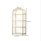 Glam Style Antique Finish Shelf Bookcase Metal Etagere Bookshelf with Shelves