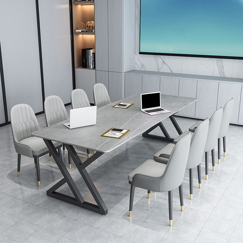 Contemporary Rectangle Office Desk Antique Finish Computer Desk