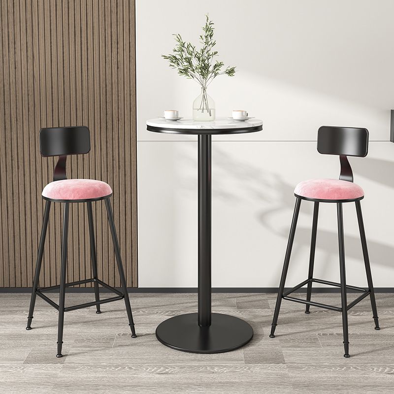 Scandinavian Low Back Footrest Barstool Matte Finish Velvet Counter Stool Clearhalo 'Bar Furniture' 'Bar Stools' 'bar_stools' 'furn' 'furn_bar_stools' 'Furniture' 'furniture_bar_stools' 'Kitchen & Dining Furniture' 1200x1200_457dda3b-6a87-4a5b-a862-de5c9ea13cea