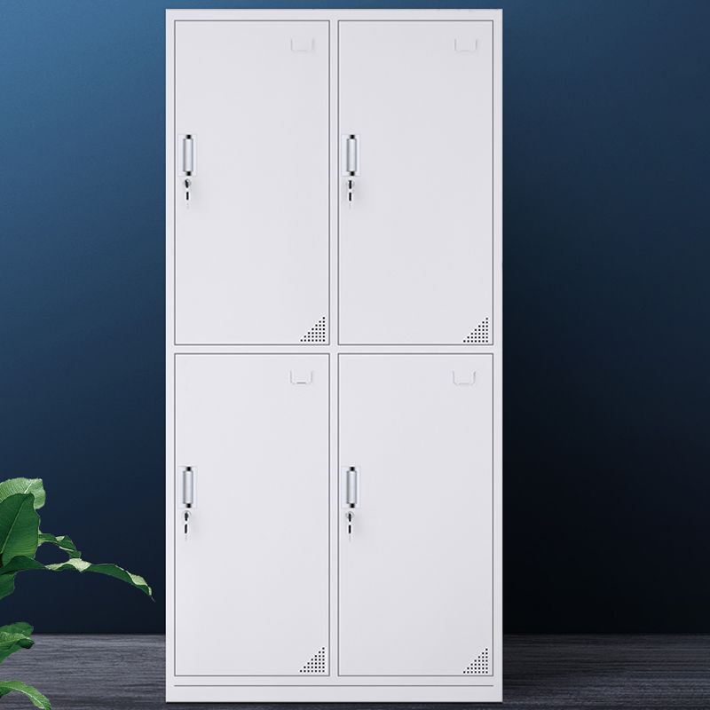 White Steel Wardrobe Cabinet Contemporary Style Wardrobe Armoire