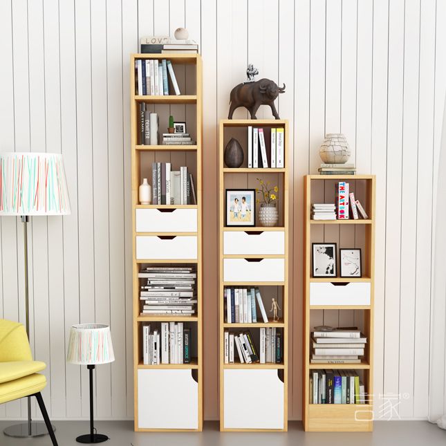 Contemporary Wood Bookcase, Geometric Bookshelf for Living Room Clearhalo 'Bookcases' 'furn' 'furn_bookcases' 'Furniture' 'Office Furniture' 1200x1200_457e0e6b-e7df-41d6-8abf-6bc5ebd38786