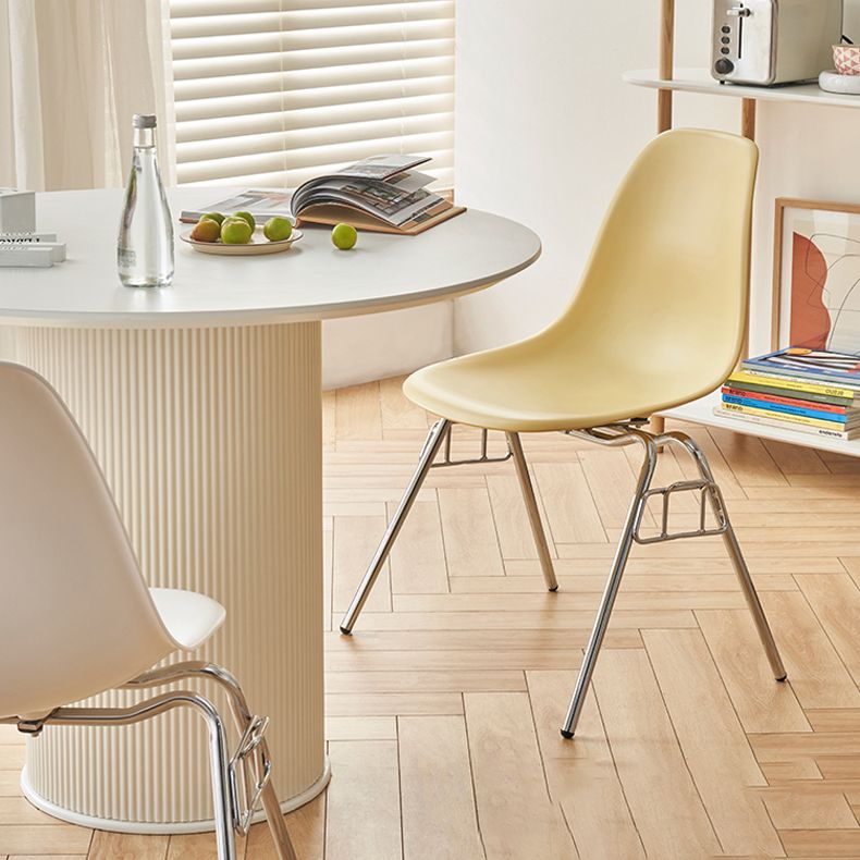 Modern Design Armless Solid Back Chair Plastic Stacking Side Chairs Clearhalo 'Dining Chairs' 'Dining Tables & Seating' 'dining_chair' 'Furniture' 'furniture_dining_chair' 'Kitchen & Dining Furniture' 1200x1200_457ecdcf-9316-44c1-bf41-42af2ac4cc1f