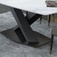Glam Style Dinette Table Rectangle Stone Dining Room Table for Kitchen