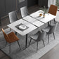 Rectangle Industrial Dining Room Table White Sintered Stone Table with 4 Black Legs Clearhalo ' dining_table' 'Dining Tables & Seating' 'Dining Tables' 'furn' 'furn_dining_table' 'Furniture' 'furniture_dining_table' 'Kitchen & Dining Furniture' 'kitchen&dining_furn' 'kitchen' 'kitchen_dining_table' 1200x1200_457fa94b-4382-4a4f-b176-aa81d28de96b